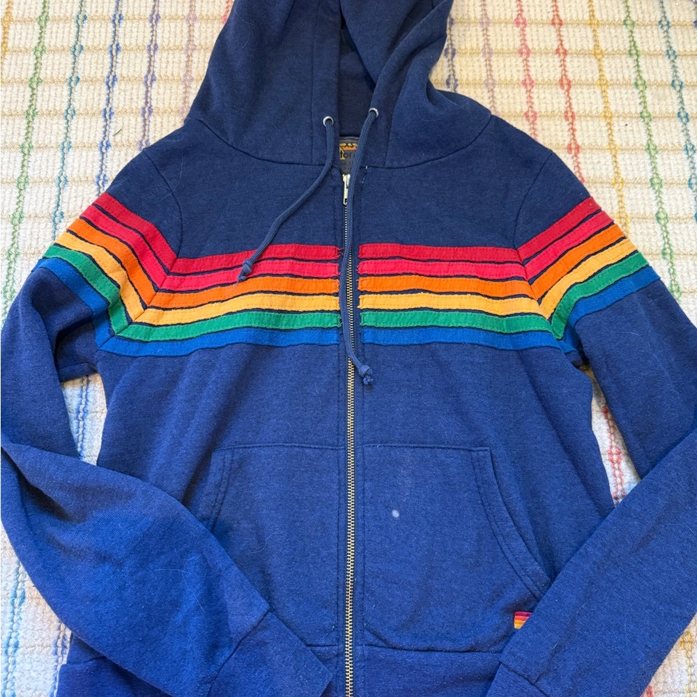 Aviator Nation Stripe Navy Hoodie